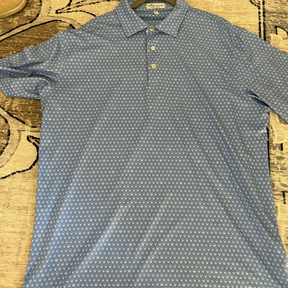 Peter Millar summer comfort seeing double skull polo medium nwot